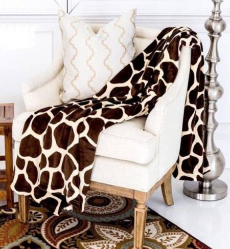 Solid & Prints Ultra Super Soft Flano Blankets(Brown & White)