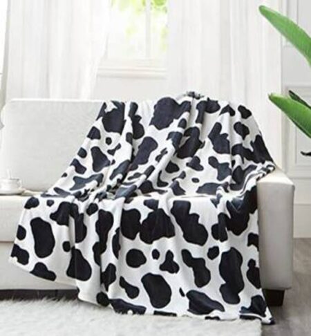 Solid & Prints Ultra Super Soft Flano Blankets(Black & White)