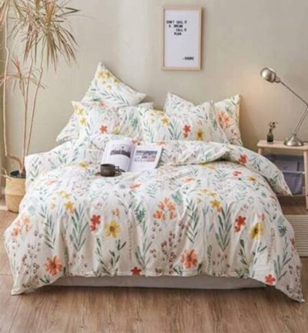 Reversible AC Comforter for Double Bed | All Weather Warm & Soft Microfiber Quilt | Beautifully Crafted Razai, Duvet & Kambal for Home | Floral -Beige