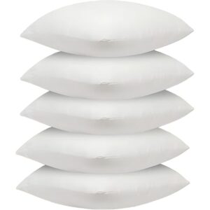 Microfiber Rectangular Cushion Pillow Inserts or Fillers for Sofa & Bed - Pack of 4, 12" X 18" (White, Dv_Rotto_Plw41218Flr0001)