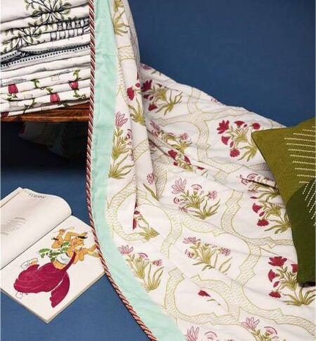 Soft Brushed Microfiber Cotton Single Dohar 57X87 (Inches) Flannel Dohar Throws for Bed,Ac Dohar,Lahariya Fabric Edging/Piping Bed Dohar, Reversible