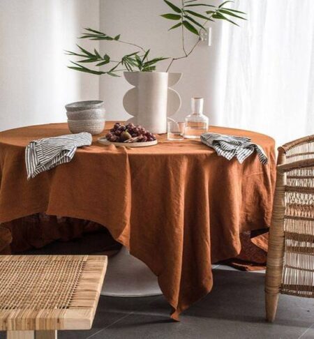 Table Cover Pack of 1 Heat Resistant Table Cover for Kitchen Table/Dining Table Wedding Party, 60 x 60 Inches (Brown)