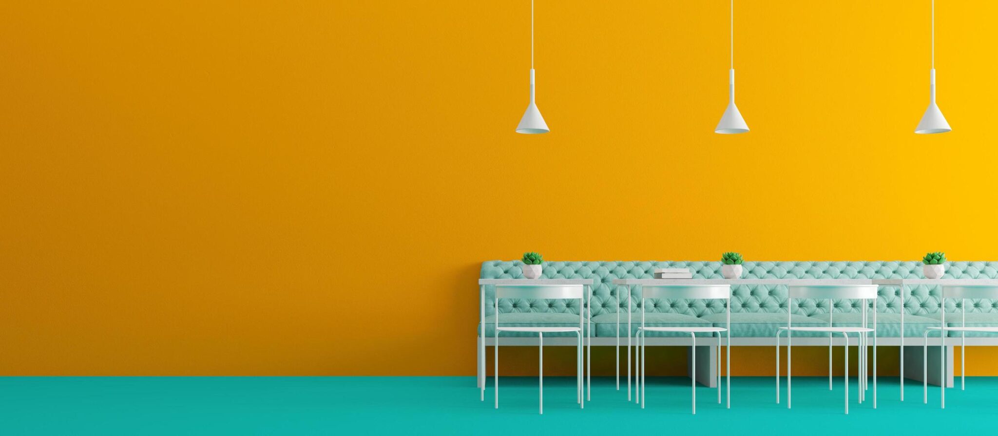 interior-coffee-shop-design-minimal-concept-with-blue-and-yellow-color-3d-rendering-free-photo