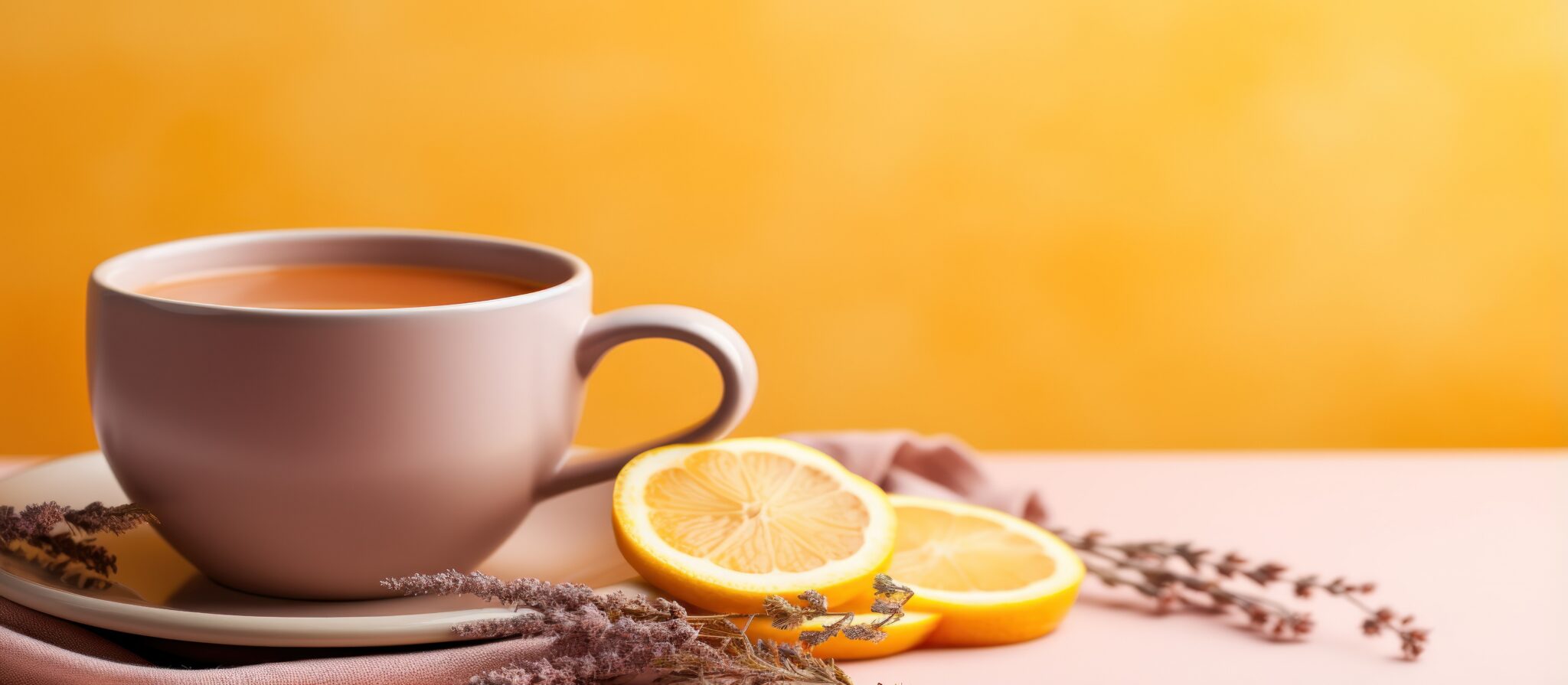 Vivid background with orange tea